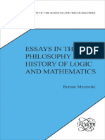 (Poznan Studies in The Philosophy of The Sciences & The Humanities) Roman Murawski, Jan Wole Ski-Essays in The Philosophy and History of Logic and Mathematics-Rodopi (2010)