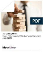 The Monthly MMI®: August 2017: Despite Political Instability, Metals Build Toward Strong Month