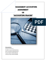 Cost Management Accounting Assignment On "Accounting Frauds"