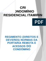 Regimento e Normas Da Portaria Remota Acesso A Condominios