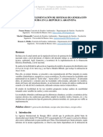 Análisis de Implementación de Sistemas de Generación Distribuida en La República Argentina.