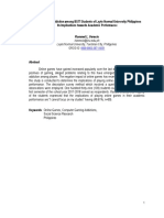 Online Gaming Addiction Among BSIT Students of Leyte Normal University Philippines Its Implications Towards Academic Performance