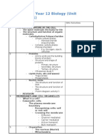 Unit Plan For Year 12 Biology (Unit 3/semester 1)