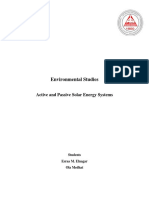 Environmental Studies: Active and Passive Solar Energy Systems