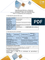 Guía de Actividades y Rúbrica de Evaluación - Paso 4 - Formular La Propuesta de Investigación