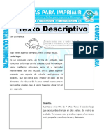 Ficha Texto Descriptivo para Cuarto de Primaria