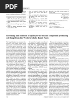 Screening and Isolation of Cyclosporine-Related Compound Producing Soil Fungi From The Western Ghats, Tamil Nadu