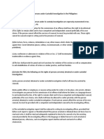 Rights of Persons Under Custodial Investigation in The Philippines