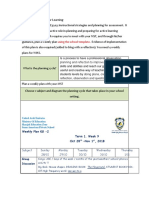 TP Task 3 - Planning For Learning: Using The School Template