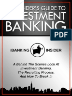 The Insider's Guide To Investment Banking PDF