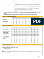 Withdrawal Upon Death of A Member Form