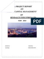 A Project Report ON Working Capital Management OF Hindalco Industries LTD