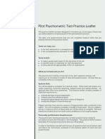 Pilot Psychometric Test Practice Leaflet: Tests Can Help You