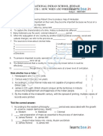 Cbse Class 8 History Worksheet How When and Where