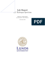 Lab Report K2: Hydrogen Spectrum: Written By: Albin Lindvall Laboratory Partner: Jesper Gumprecht