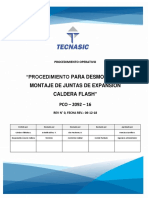 Procedimiento para Desmontaje y Montaje de Juntas de Expansión Caldera Flash Zona PCO-2092-16