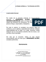 Carta Recomendacion Personal