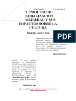 El Proceso de Globalizacion y Sus Impactos Sobre La Cultura