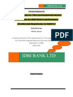 A Project Study On Â Œthe Environmental Factors Responsible For IDBI Bankâ ™s Performance