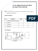 Brake Test On Three Phase Slip Ring Type Induction Motor