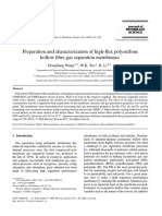 Preparation and Characterization of High-Flux Polysulfone Hollow Fibre Gas Separation Membranes