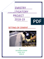 Chemistry Investigatory Project 2018-19: Setting of Cement