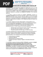 Acta de Donacion de Mobiliario Escolar