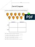 Carroll Diagram: Name: - Date