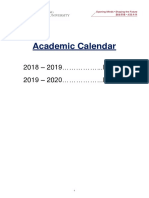 Academic Calendar: 201 8 - 2019 ... Page 2 201 9 - 2020 ... Page 3