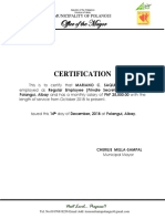 Certification of Employment