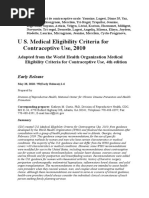 U S. Medical Eligibility Criteria For Contraceptive Use, 2010