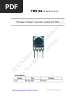 TWS-DS-3 433.92MHz Miniaturization Wireless Transmitter Module Data Sheet