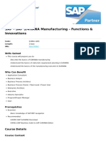 Sap S4hana Manufacturing Functions and Innovations PDF