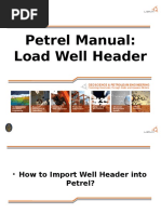 Petrel Manual: Load Well Header