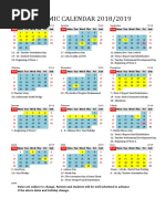 ACADEMIC CALENDAR 2018/2019: Sun Sun Sun