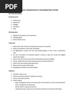 Sop Physical Examination of The Respiratory Sistem