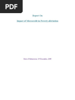 Report On Impact of Microcredit in Poverty Alleviation: Date of Submission: 19 December, 2009