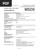 MSDS Sunflower Oil