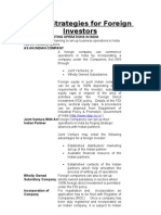 Entry Strategies For Foreign Investors