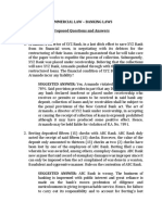 Commercial Law - Banking Laws Proposed Questions and Answers