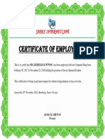 Certificate of Employment