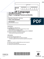 English Language: Pearson Edexcel Level 3 GCE