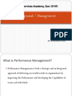 Performance Appraisal / Management.: Provincial Health Services Academy, Gov: of KP