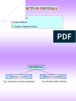 Defects in Crystals: Point Defects Line Defects Surface Imperfections