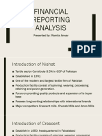 Financial Reporting Analysis: Presented By: Ramila Anwar