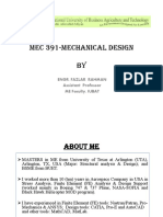 Mec 391-Mechanical Design BY BY: Engr. Fazlar Rahman Assistant Professor ME Faculty, IUBAT