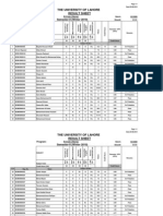 The University of Lahore Result Sheet: Semester-II (Winter 2010)