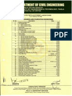 Uet Lahore Rate List of Soil Lab