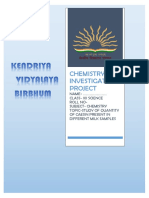 Study of Quantity of Casein Present in Different Samples of Milk (Chemistry Investigatory Project) (Class XII CBSE) (SANJIB)