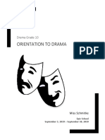 Drama Grade 10 Unit Plan Orientation